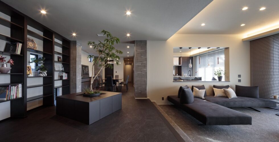 大空間が寛ぎを与えるリビング