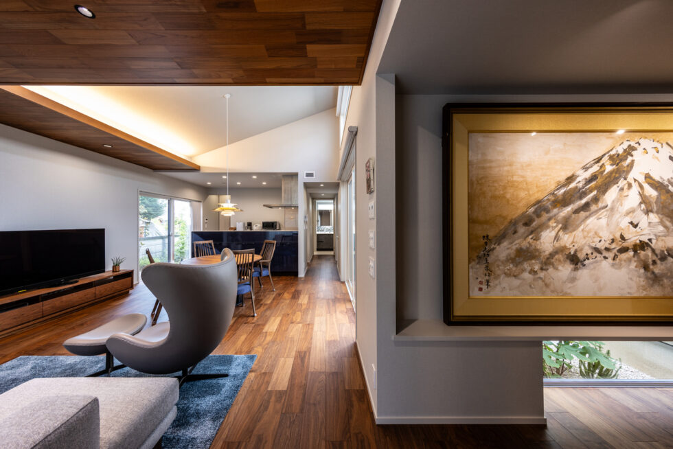 自然素材の温かさが感じられるLDK